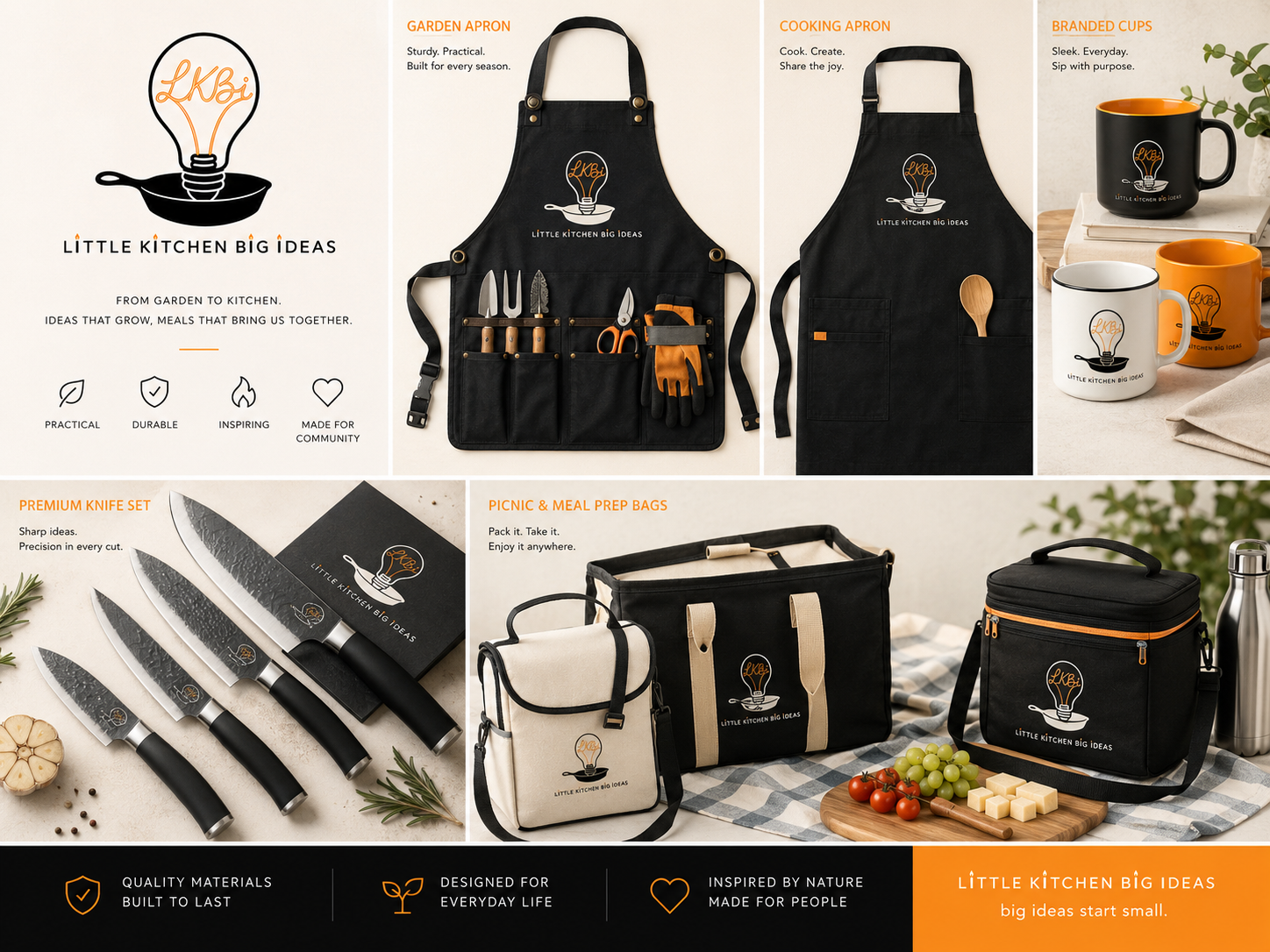 Little Kitchen Big Ideas branded merchandise lookbook